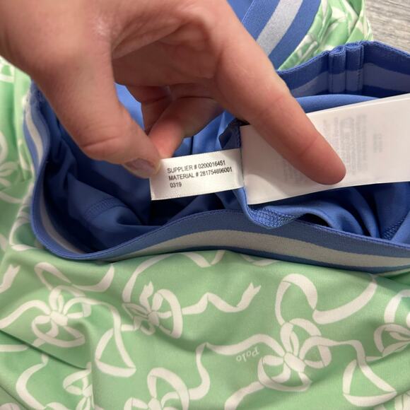 Polo Golf Ralph Lauren‎ Ribbon Bow Print Green Womens M Golf Skort Tennis Skirt - Picture 7 of 10